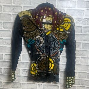 SOLD! No lover available vintage Jean Paul Gaultier polka dot mesh wrap top